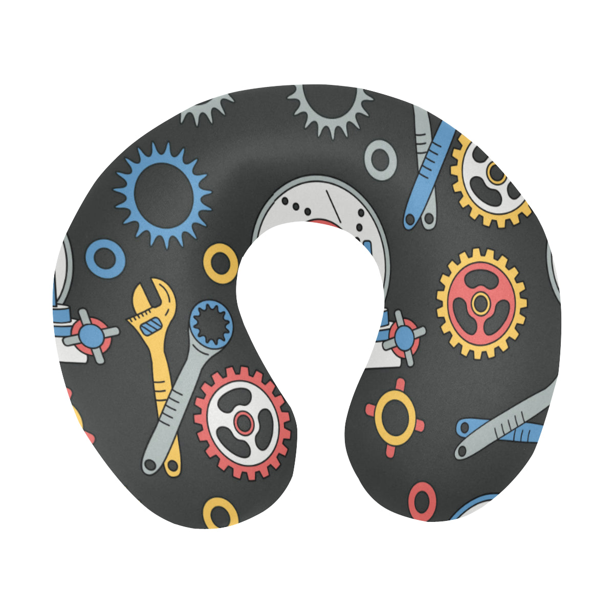 Mechanic Pattern Print Design 01 U-Shaped Travel Neck Pillow