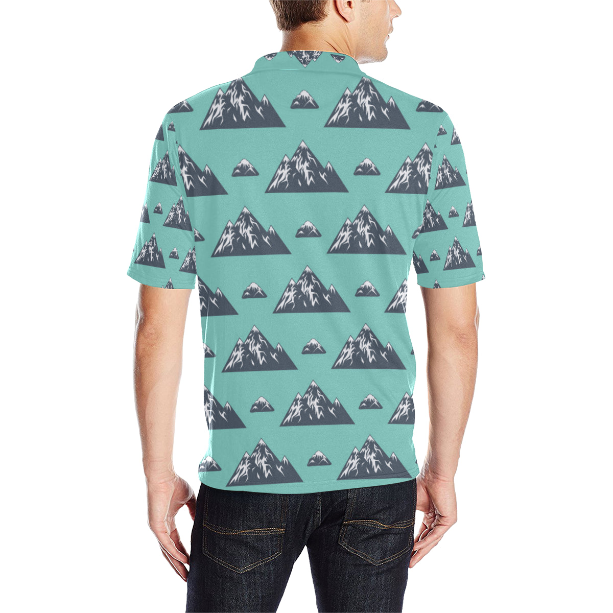 Mountain Pattern Print Design 01 Men Polo Shirt