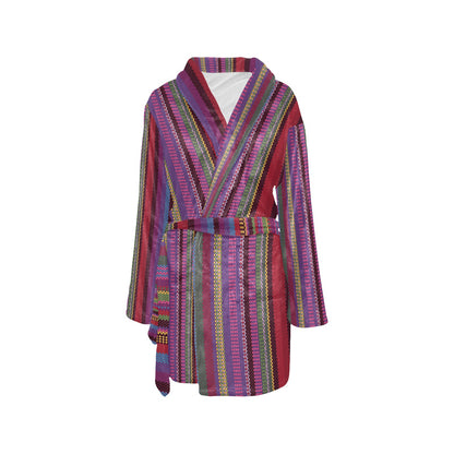 Serape Stripe Print Women's Fleece Robe