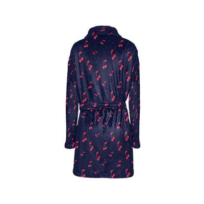 Cherry Pattern Print Design 02 Women's Fleece Robe