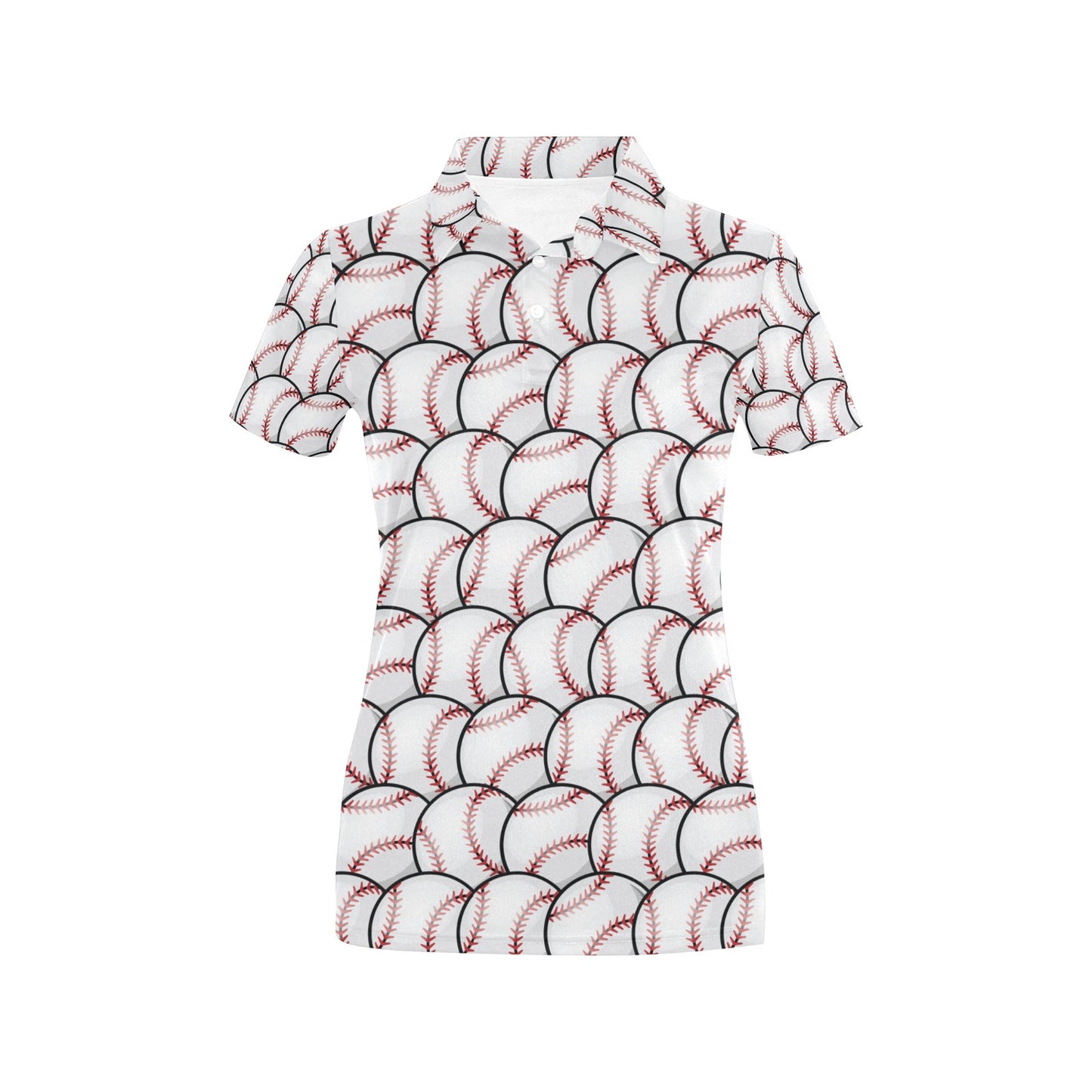 Baseball Pattern Women's Polo Shirt