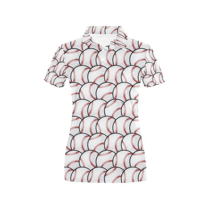 Baseball Pattern Women's Polo Shirt