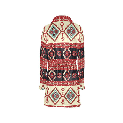 Navajo Pattern Print Design A05 Women's Fleece Robe
