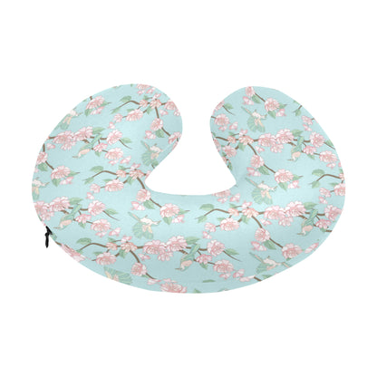 Cherry Blossom Pattern Print Design 02 U-Shaped Travel Neck Pillow
