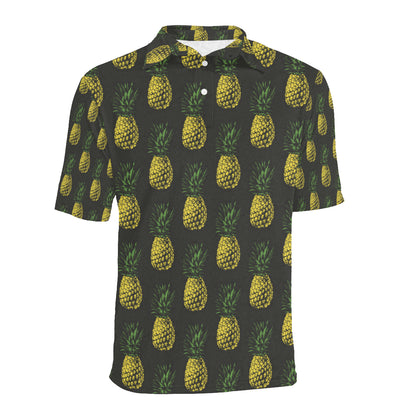 Gold Pineapple Men Polo Shirt