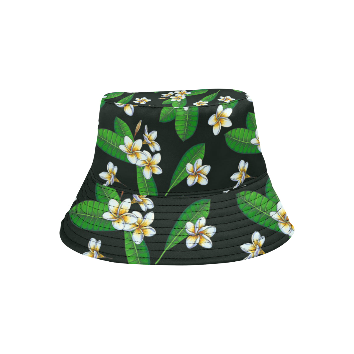 White Plumeria Pattern Print Design PM023 Unisex Bucket Hat