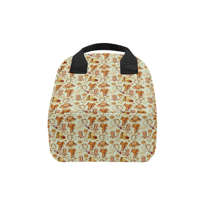 Western Cowboy Design Pattern Insulated Lunch Bag