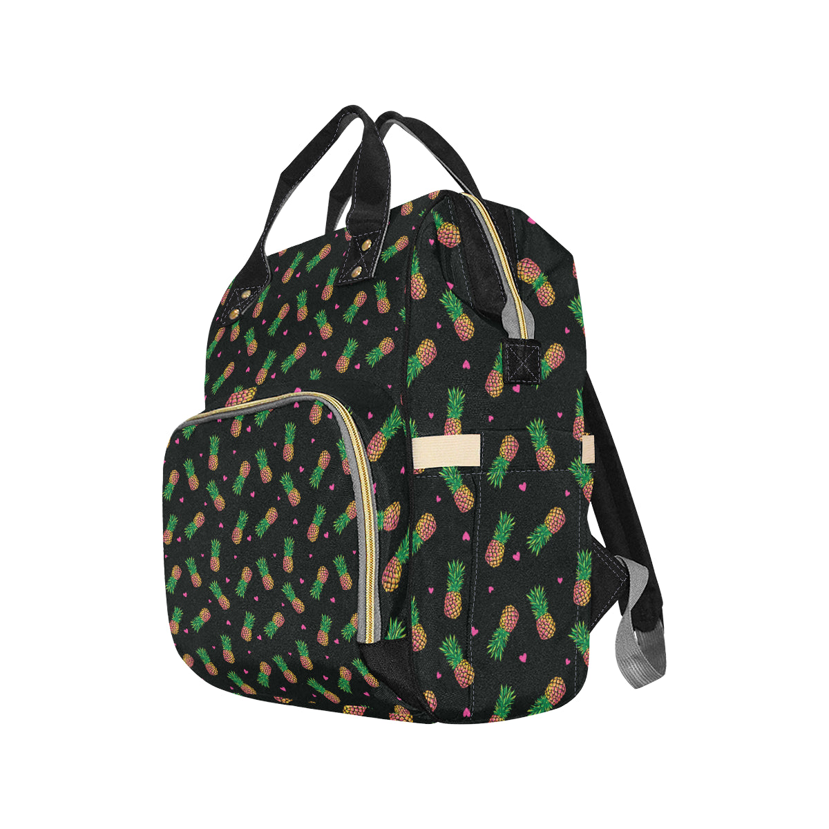 Neon Pineapple Pattern Print Design A04 Diaper Bag Backpack