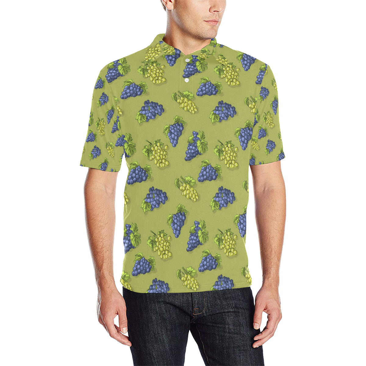 Grape Pattern Print Design GP08 Men Polo Shirt