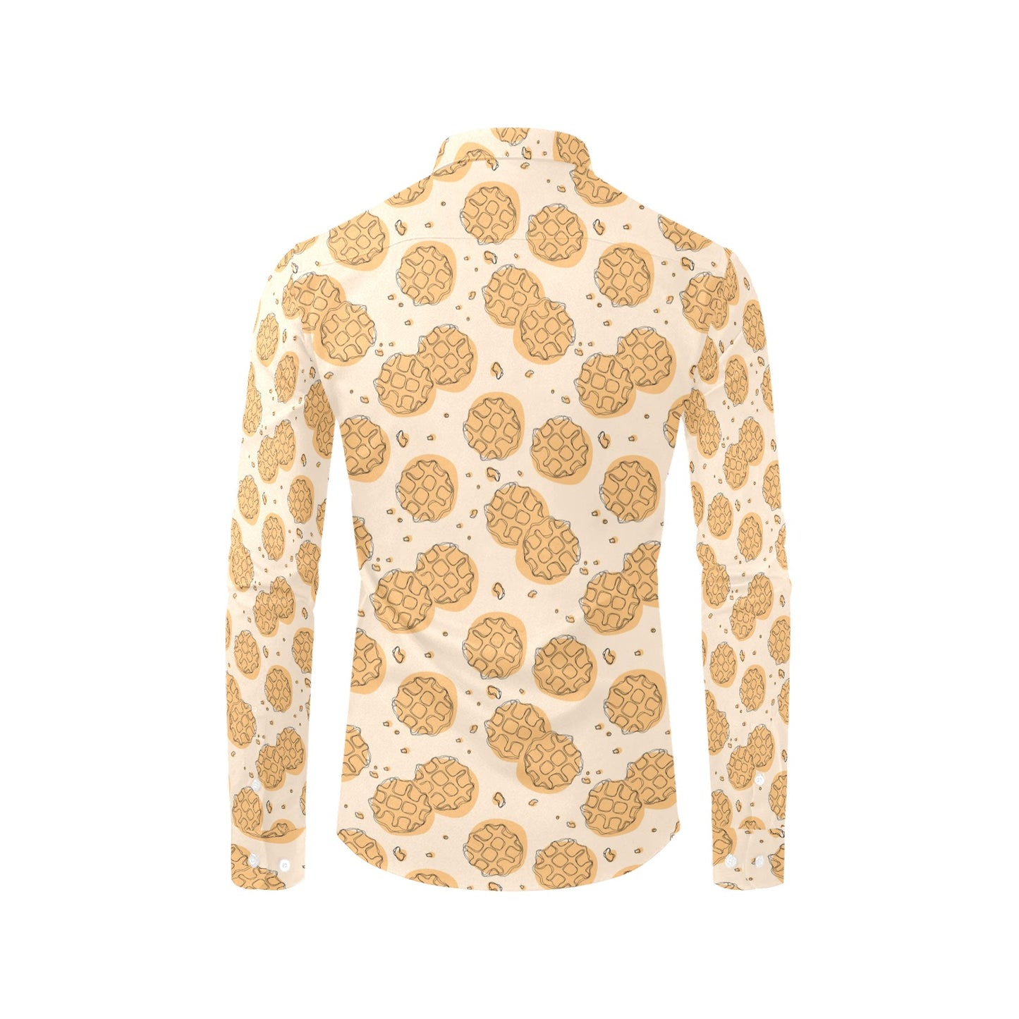 Waffle Print Design LKS303 Men's Long Sleeve Dress Shirt