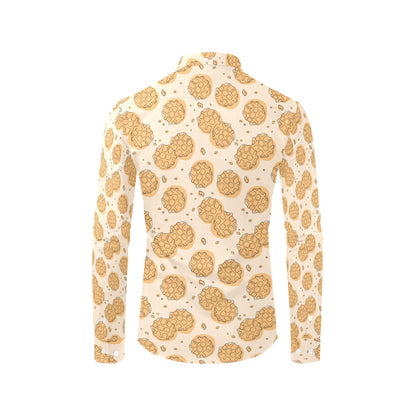 Waffle Print Design LKS303 Men's Long Sleeve Dress Shirt