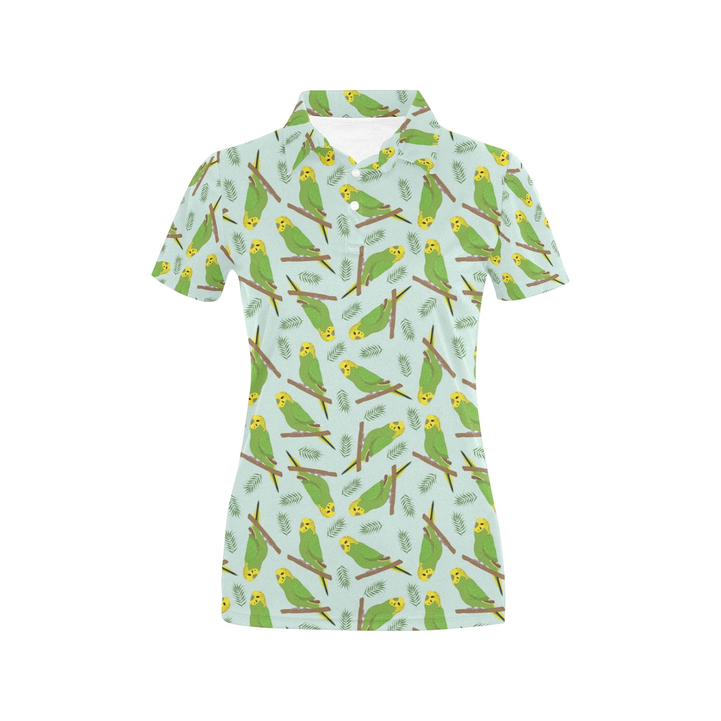 Budgerigar Pattern Print Design 04 Women's Polo Shirt
