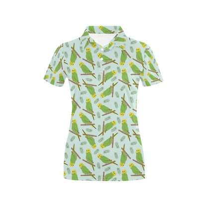 Budgerigar Pattern Print Design 04 Women's Polo Shirt