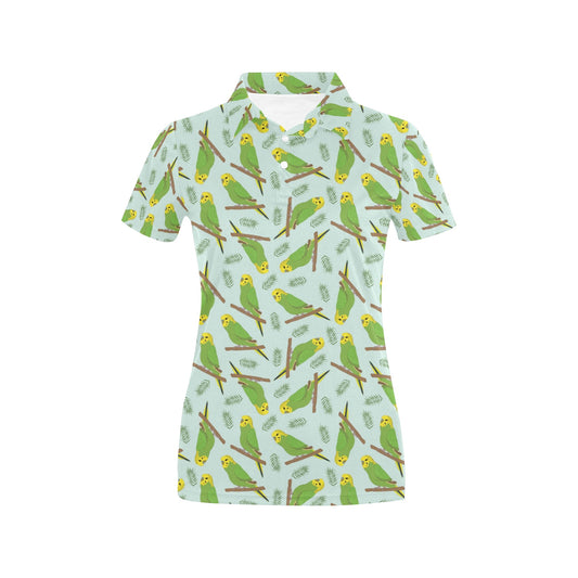 Budgerigar Pattern Print Design 04 Women's Polo Shirt