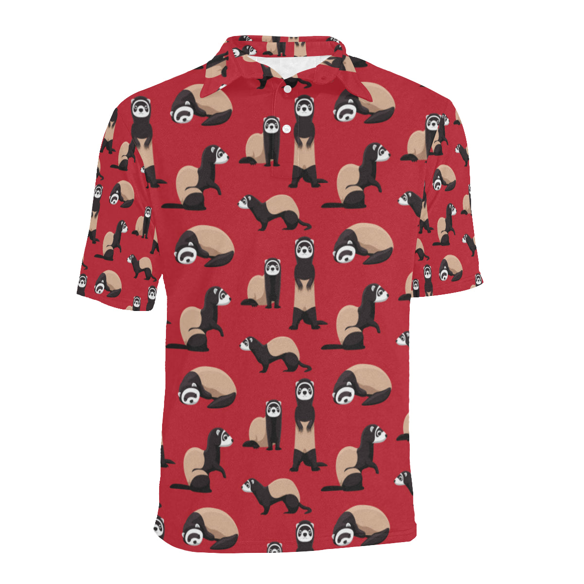 Ferret Pattern Print Design 02 Men Polo Shirt