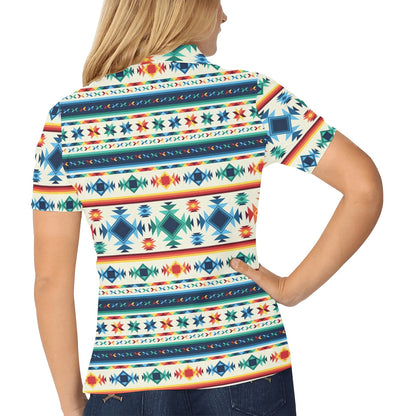 Aztec Pattern Print Design 02 Women's Polo Shirt