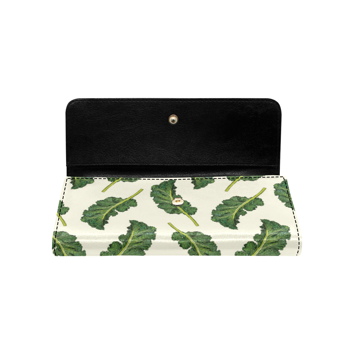 Kale Pattern Print Design 03 Women's Trifold Wallet