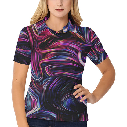 Liquid Pattern Print Design 01 Women's Polo Shirt