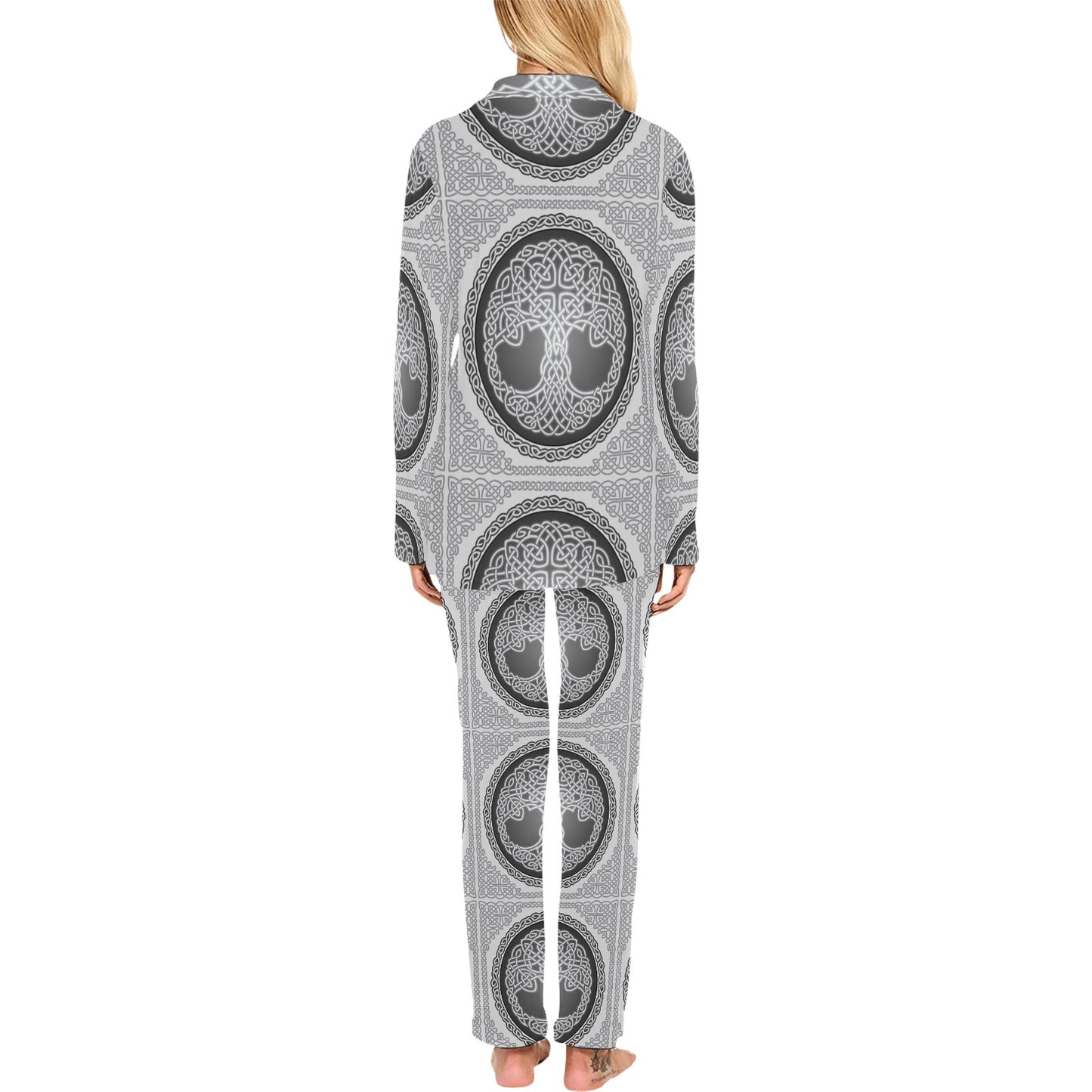 Celtic Tree of life Print Women's Long Pajama Set