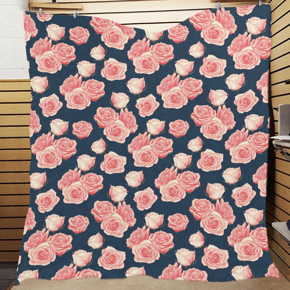 Rose Pattern Print Design A03 Premium Quilt