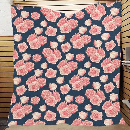Rose Pattern Print Design A03 Premium Quilt