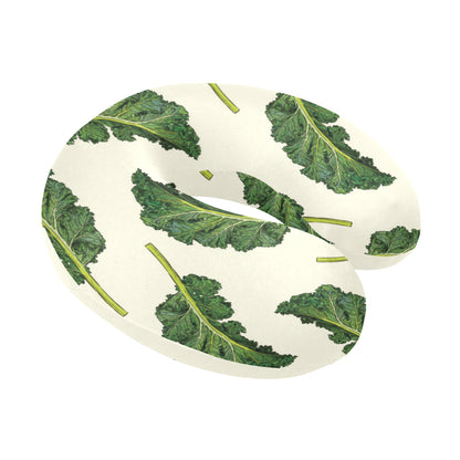 Kale Pattern Print Design 03 U-Shaped Travel Neck Pillow