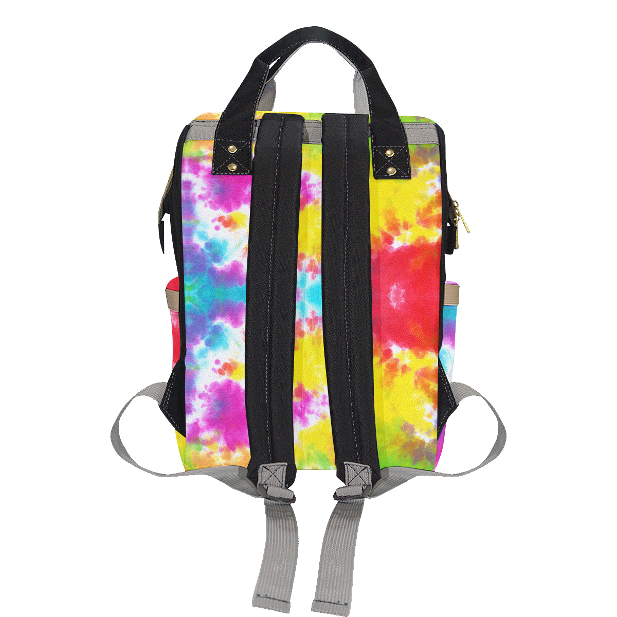 Tie Dye Rainbow Themed Print Diaper Bag Backpack