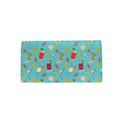 Cocktail Pattern Print Design 05 Women's Trifold Wallet