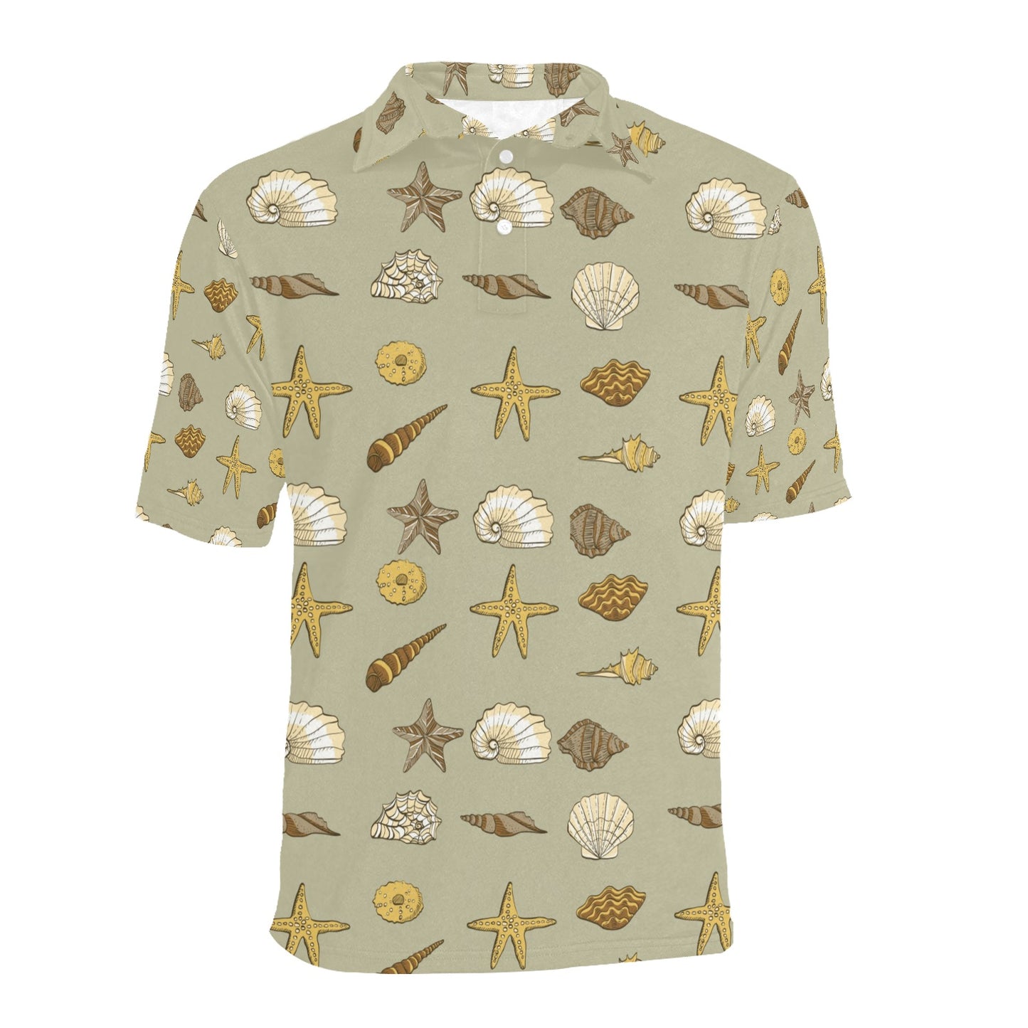 Seashell Beach Print Design LKS303 Men Polo Shirt