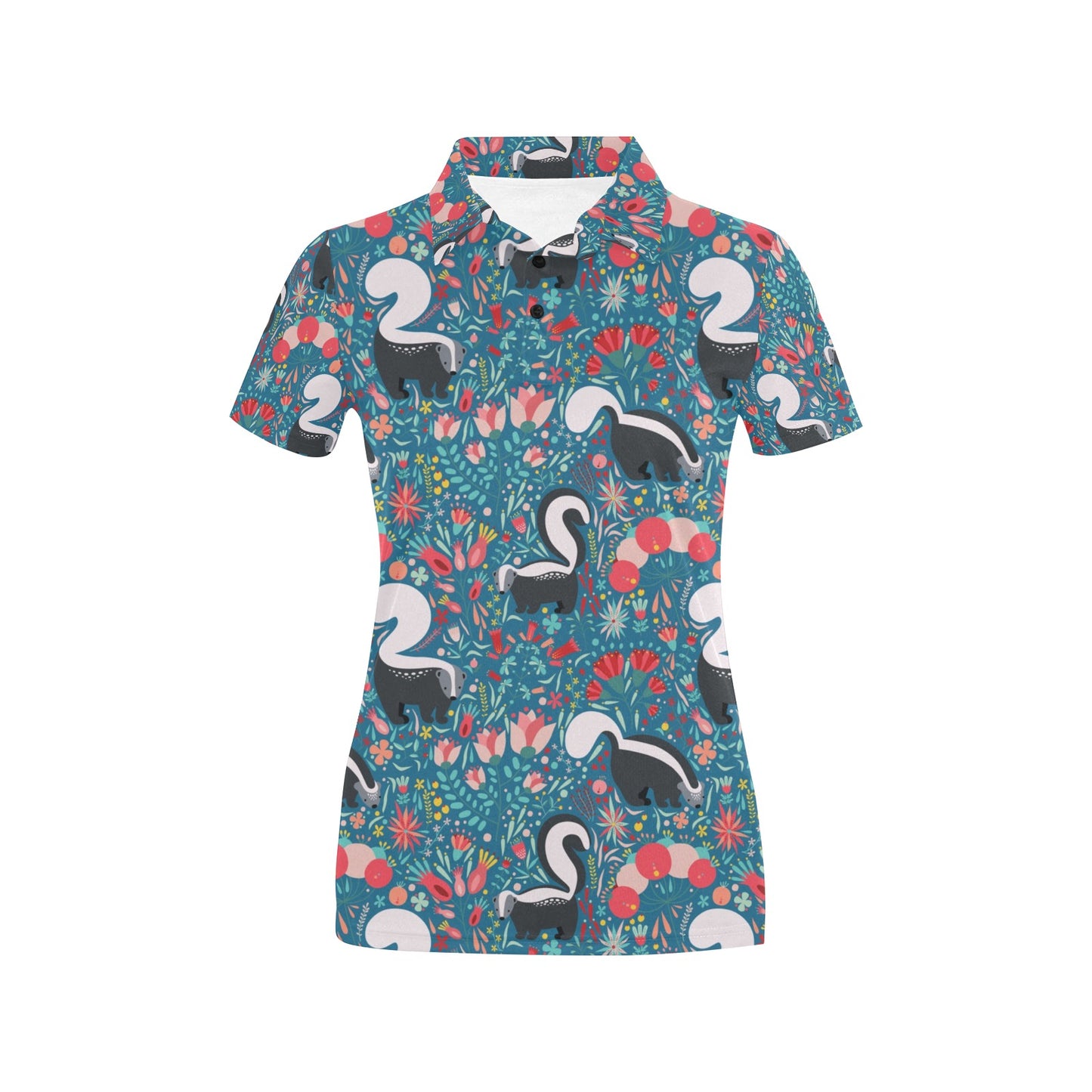 Skunk Print Design LKS302 Women's Polo Shirt