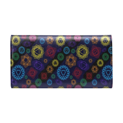 Chakra Colorful Print Pattern Women's Trifold Wallet