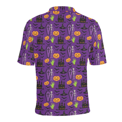 Halloween Print Design LKS403 Men Polo Shirt