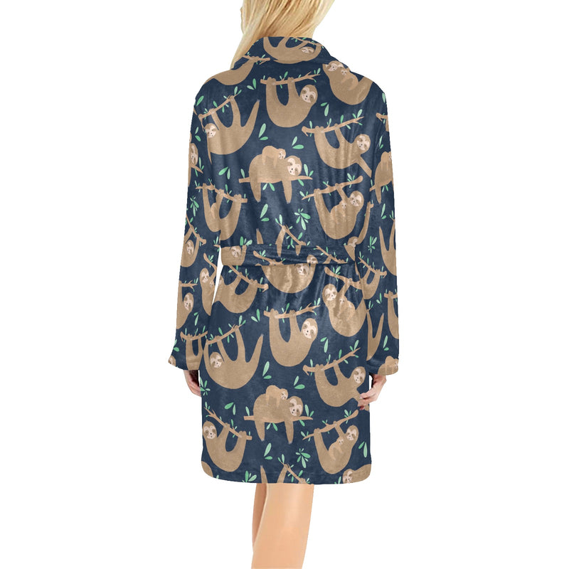 Sloth Print Design LKS307 Women's Fleece Robe