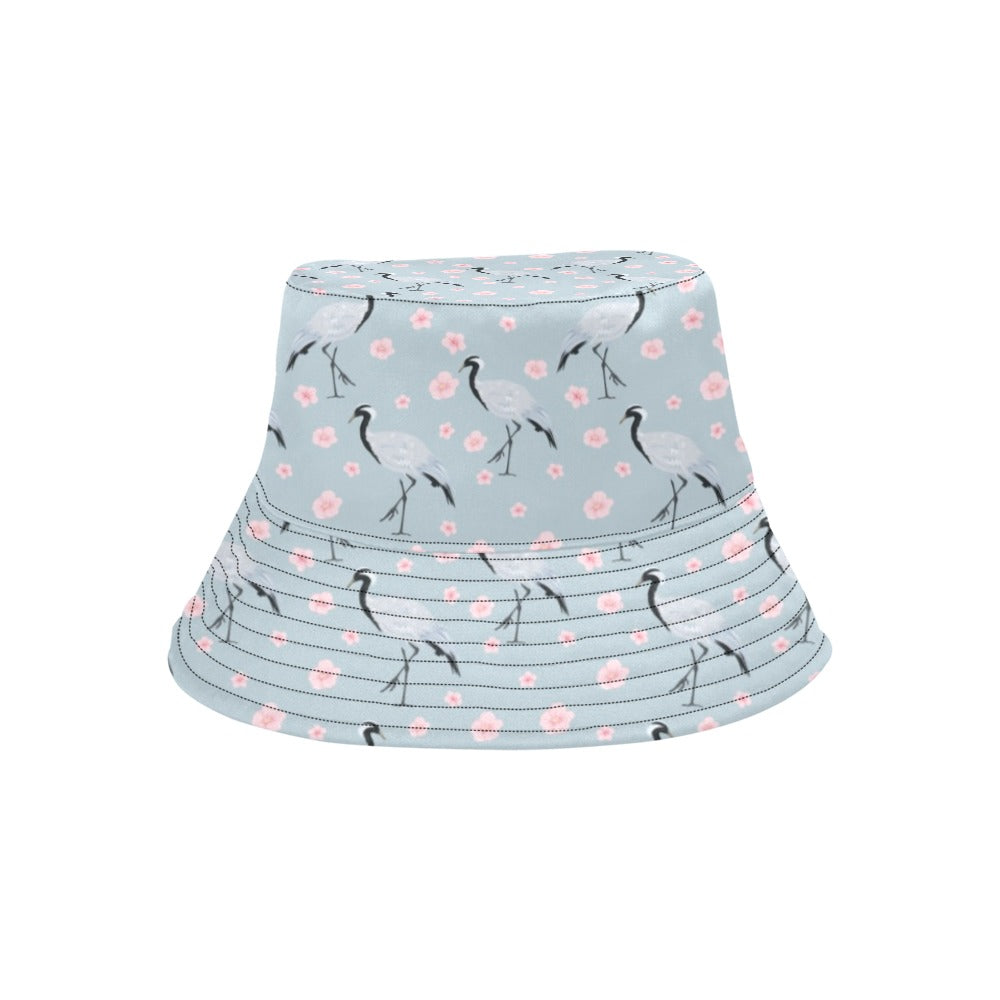Sakura Bird Print Design LKS304 Unisex Bucket Hat