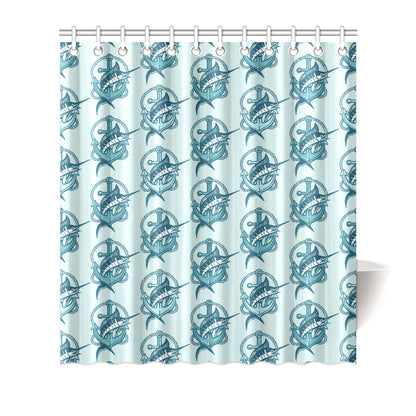 Swordfish Pattern Print Design 03 Shower Curtain