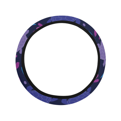 Sea Turtle Print Design LKS309 Steering Wheel Cover with Elastic Edge