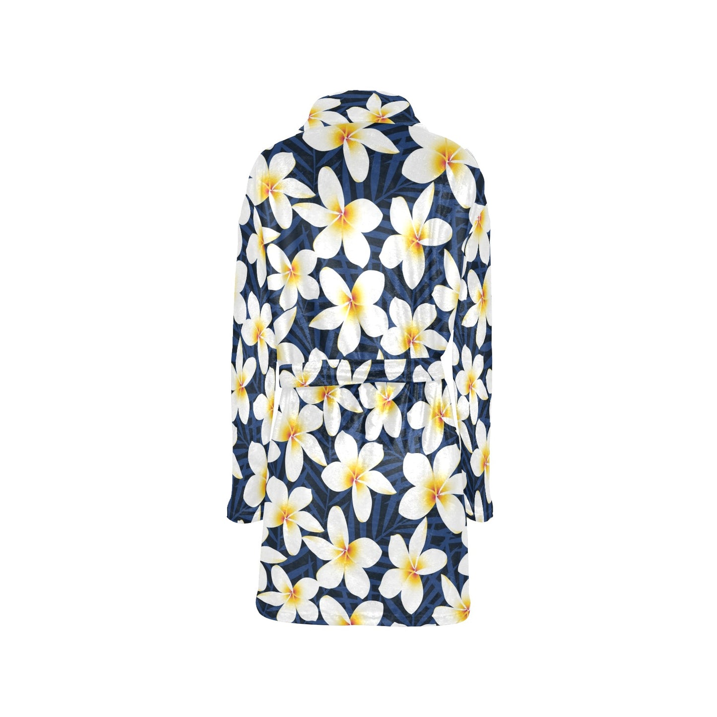 Plumeria Pattern Print Design PM026 Women's Fleece Robe