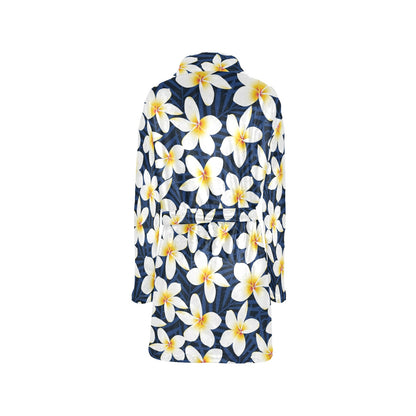 Plumeria Pattern Print Design PM026 Women's Fleece Robe