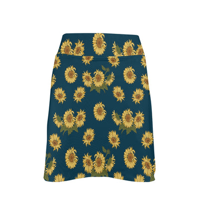 Sunflower Print Design LKS305 17" Golf & Pickleball Skort with Pockets