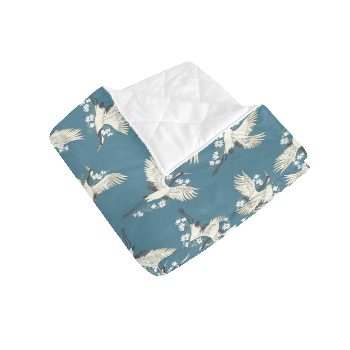 Crane Pattern Print Design 02 Premium Quilt