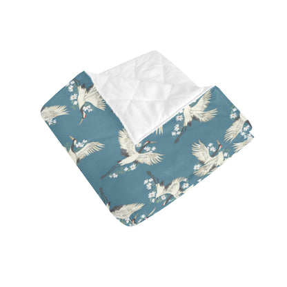 Crane Pattern Print Design 02 Premium Quilt