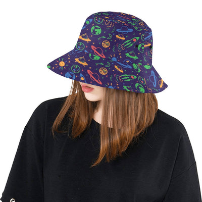 UFO Space Rocket Print Design LKS302 Unisex Bucket Hat