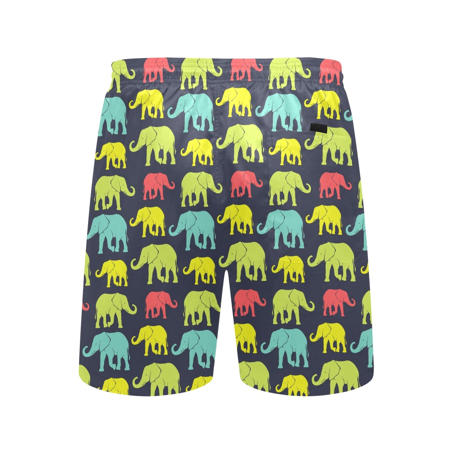 Elephant Neon Color Print Pattern Men's Swim Trunks Beach Shorts