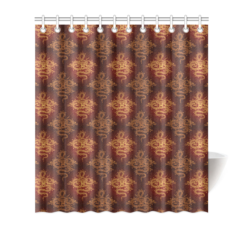 Chinese Dragons Gold Design Shower Curtain