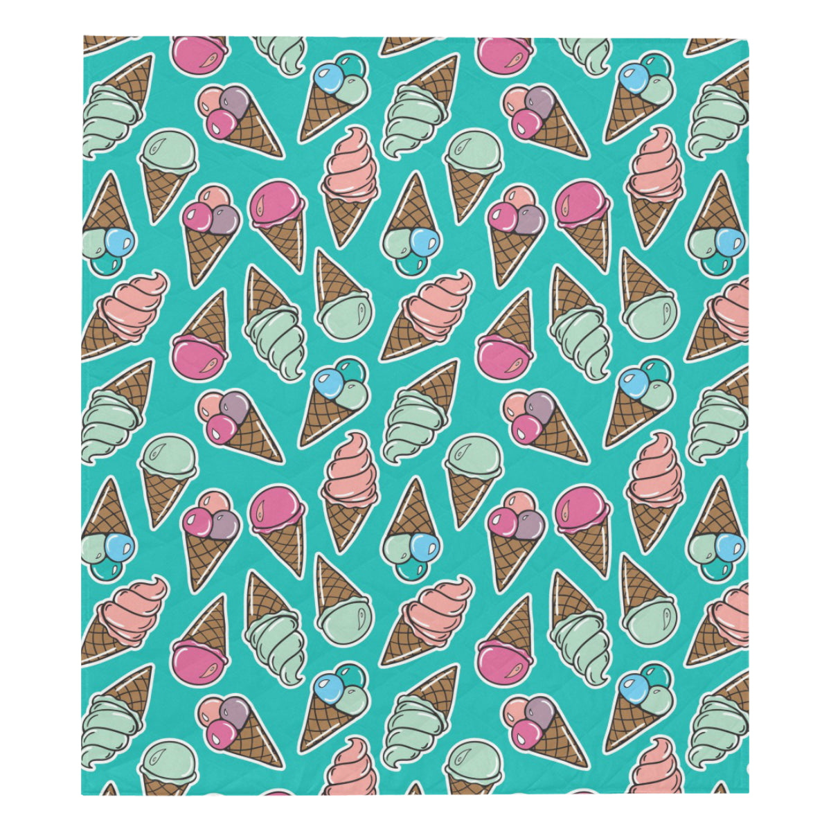 Ice Cream Pattern Print Design IC01 Premium Quilt
