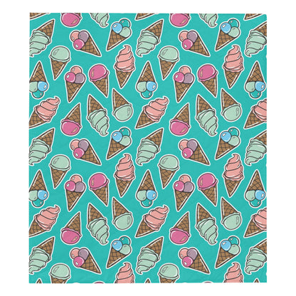 Ice Cream Pattern Print Design IC01 Premium Quilt