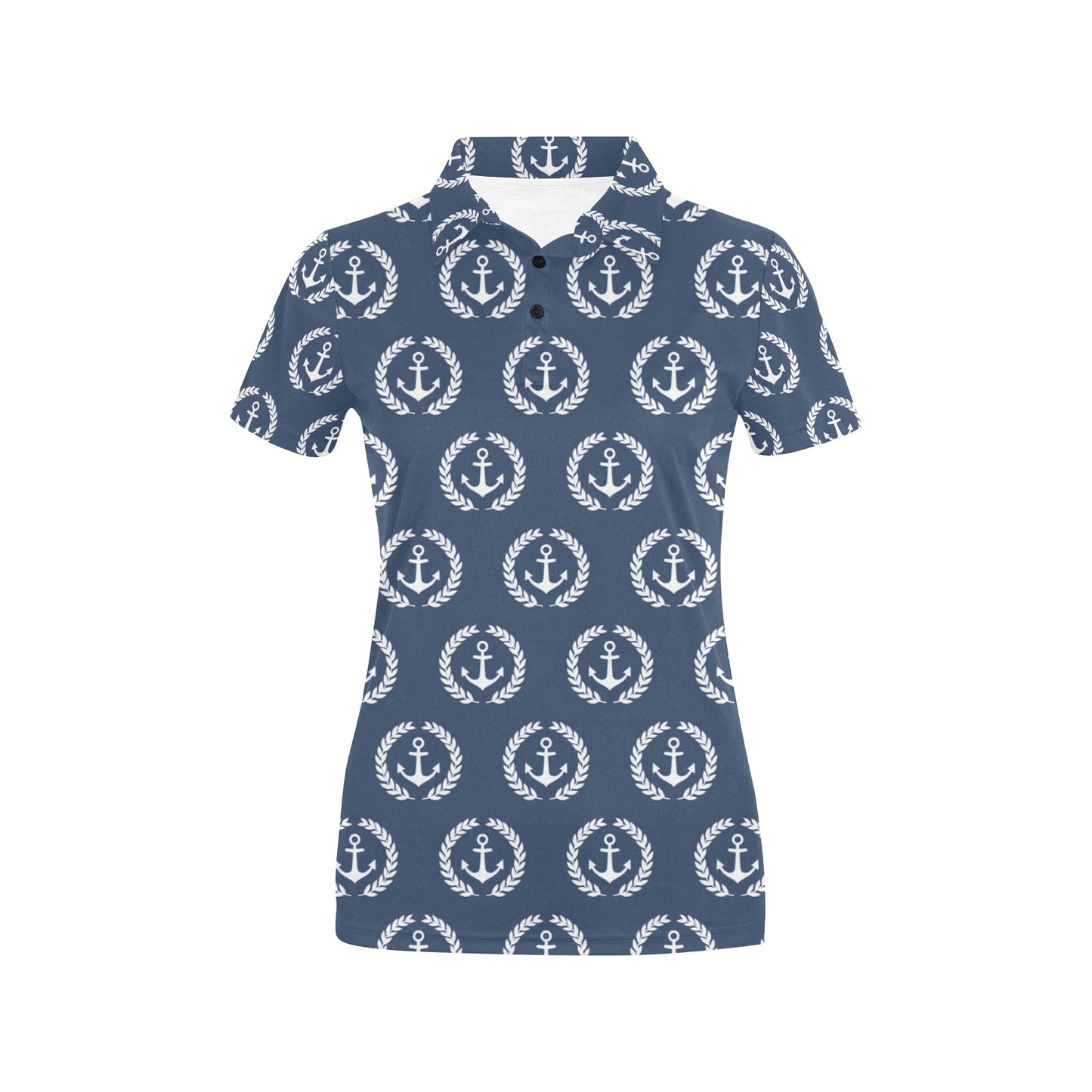 Anchor Pattern Print Design 04 Women's Polo Shirt