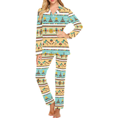 American indian Life Pattern Women's Long Pajama Set