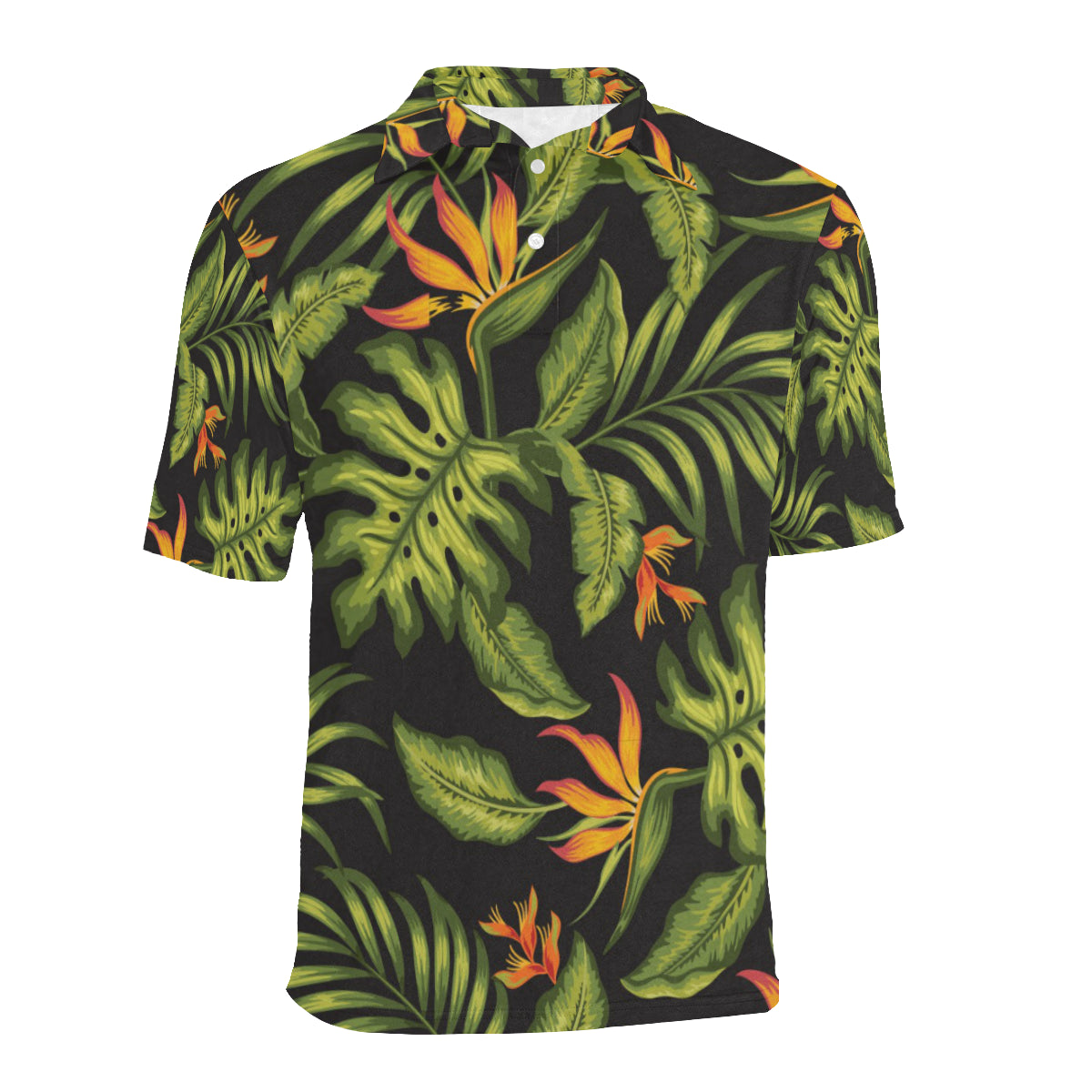 Bird Of Paradise Pattern Print Design BOP013 Men Polo Shirt