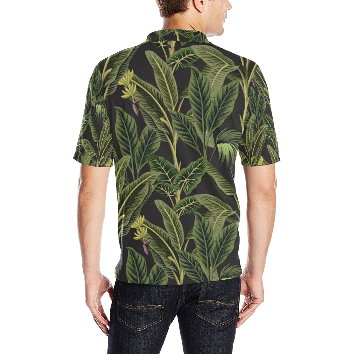 Banana Leaf Pattern Print Design BL04 Men Polo Shirt